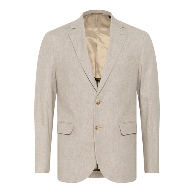 Flot og stilren hør blazer i beige fra Matinique