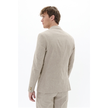 Flot og stilren hør blazer i beige fra Matinique