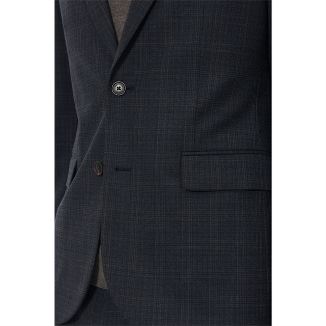 Klassisk pæn blazer i ternet brun fra Matinique