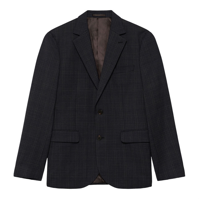 Klassisk pæn blazer i ternet brun fra Matinique