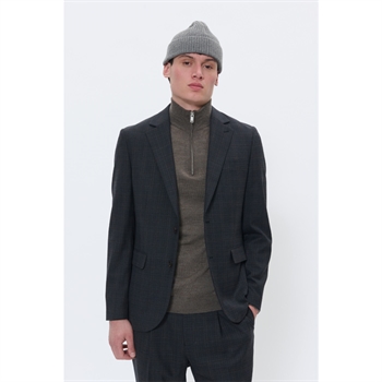 Klassisk pæn blazer i ternet brun fra Matinique
