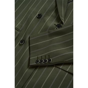 Stribet dobbeltradede blazer i grøn fra Matinique