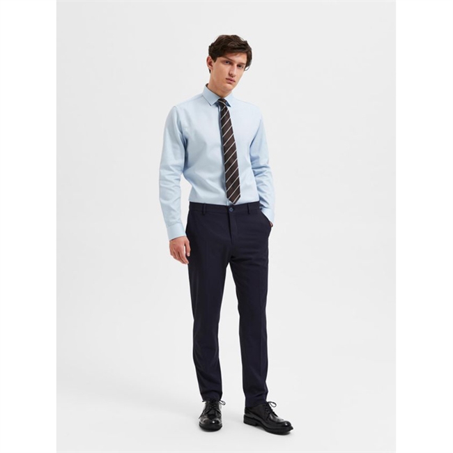 Klassiske Suit Pants i Mørke Blå med Stræk fra Selected