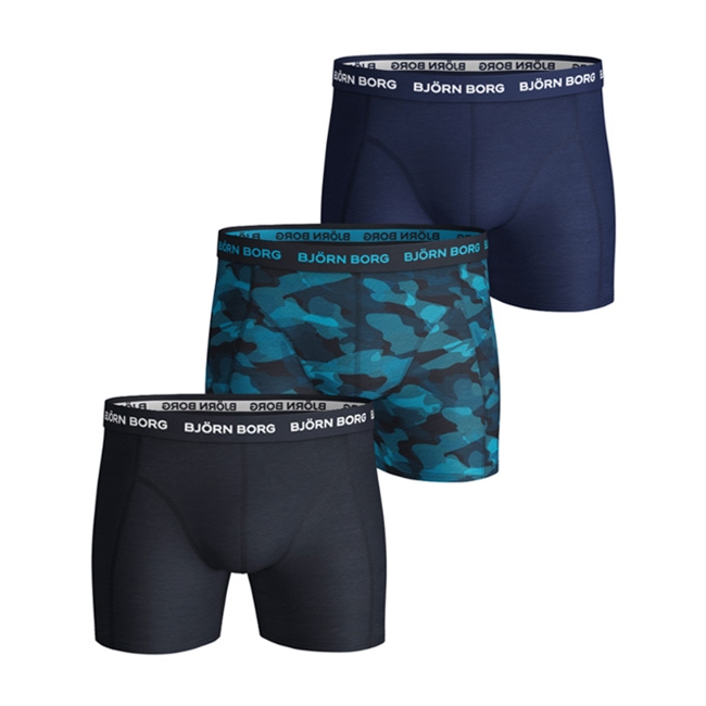 Björn Borg Cotton Stretch 3-Pak Boxer Underbukser Blå Mix