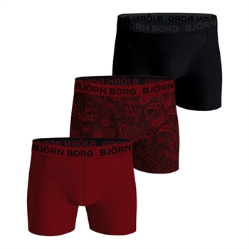 Björn Borg 3-Pack Boxer Cotton Stretch Underbukser Sort/2x Rød