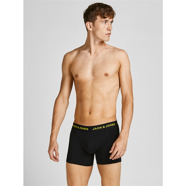 5-Pak fra Jack & Jones underbukser i sort med farvet logo elastikbånd