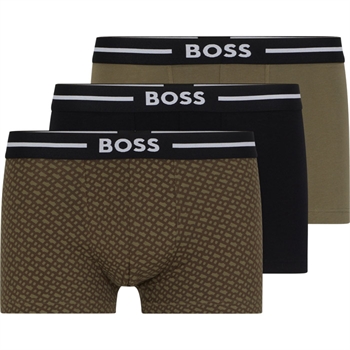 Smart 3 pak Boss underbukser i grønne og sorte farver med mønster.