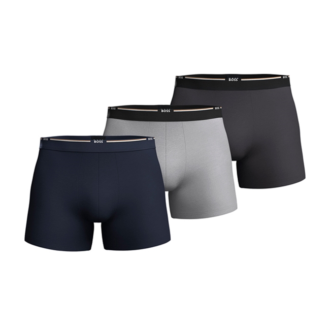 BOSS Boxer Brief 3-Pak Bamboo Sort/Grå/Navy str. M til mænd