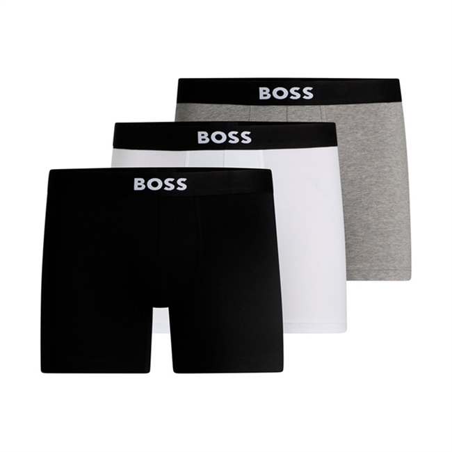 3 Pak BOSS brief underbukser i farverne hvid, grå og sort