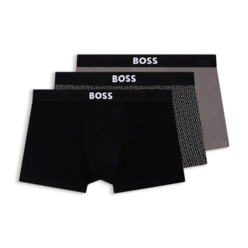 3 Pak BOSS Underbukser i sort m/ mønster