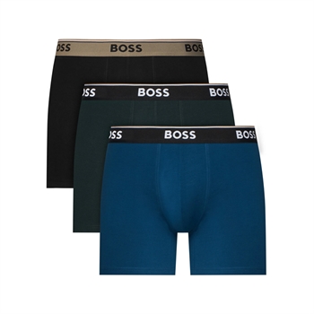 BOSS Boxer 3-Pak Power Underbukser Sort/Grøn/Blå