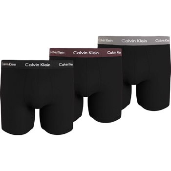 Calvin Klein 3 Pak Boxer Brief Sort m. Farvet Elastik