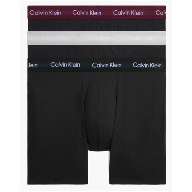 Calvin Klein 3 Pak Boxer Brief Sort m. Farvet Elastik