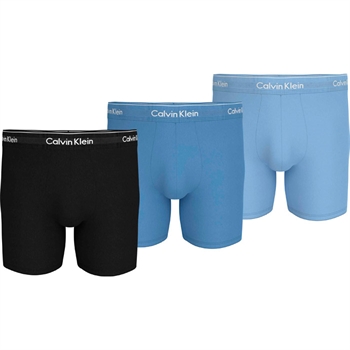 Klassisk 3-Pak boxerbrief fra Calvin Klein i sorte og blå farver.