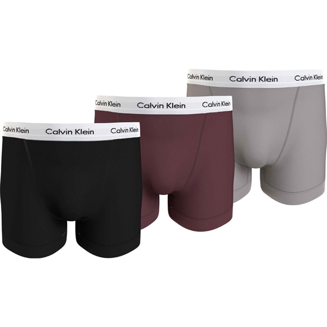 Calvin Klein 3-Pak Trunks i Sort/Bordeaux/Beige