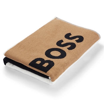 Lækkert og smart BOSS Beach Fashion Håndklæde med logo og striber