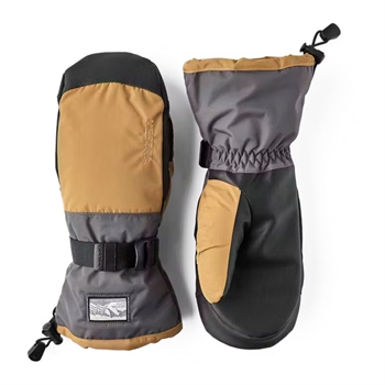 Moderne og varme ski luffer i grå og sand farve fra Hestra