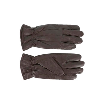 Lækker brun læder handske med foer.