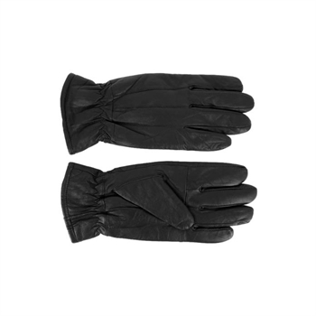 Lækker sort læder handske med foer