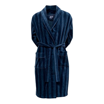 Lækker stribet morgenkåbe i blå fra JBS