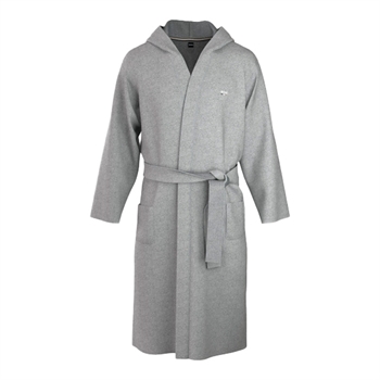 Lækker og komfortabel morgenkåbe i grå fra BOSS med logo