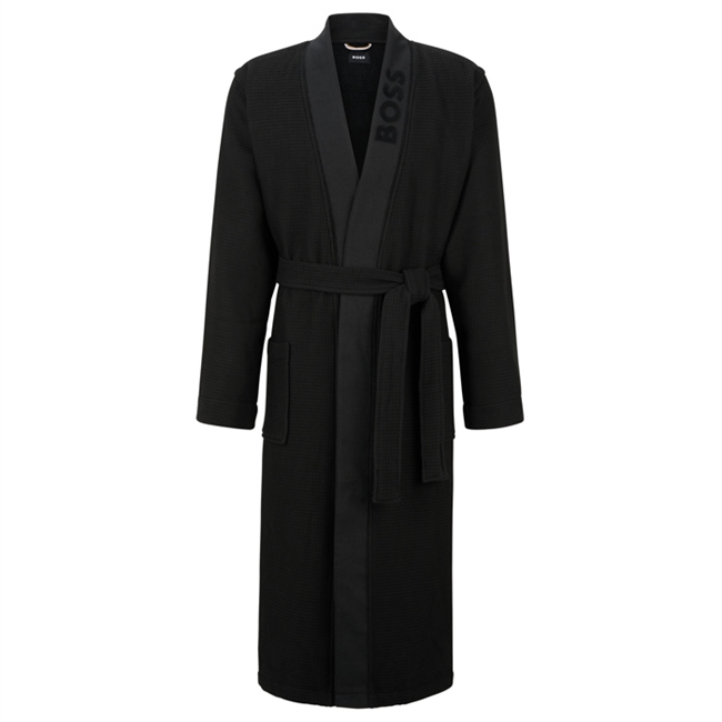 BOSS Waffle Kimono Morgenkåbe Sort