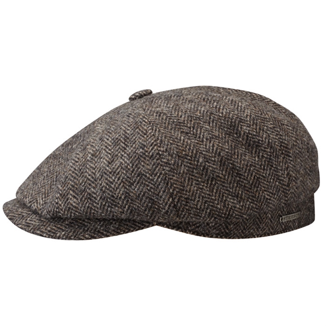 Klassisk og Elegant Stetson Herringbone Sixpence i Grå Mix.