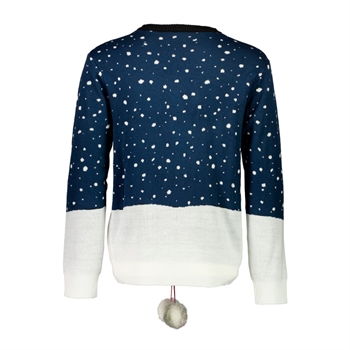 Komisk julestrik med snemand på fra Lindbergh