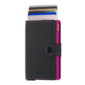 Secrid Mini Wallet Matte Black & Fuchsia