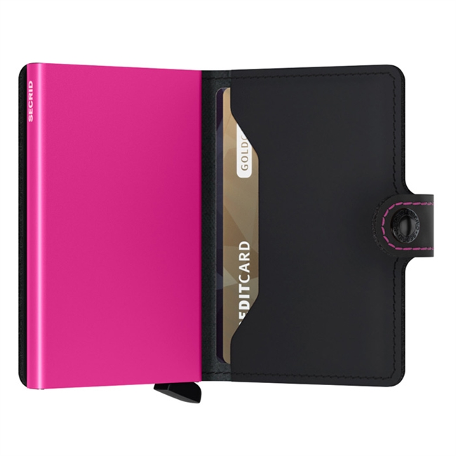 Secrid Mini Wallet Matte Black & Fuchsia