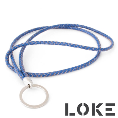 Læder Keyhanger Blå