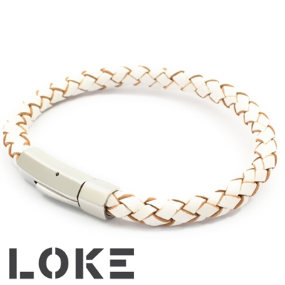 Armbånd Hvidt Læder 6mm