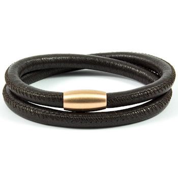 Loke Læder Armbånd Dark Brown