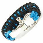 Paracord Herre Armbånd Steel Sort/Blå