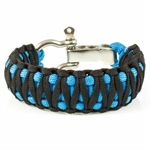 Paracord Herre Armbånd Steel Sort/Blå
