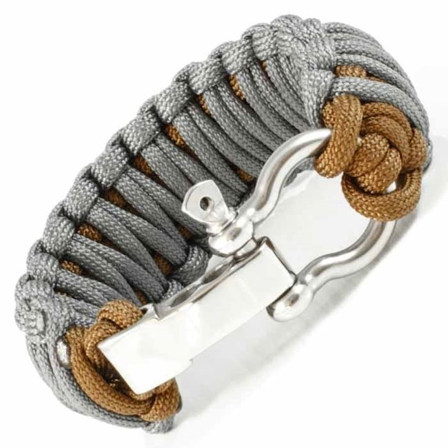 Paracord Herre Armbånd Steel Grå/Brun