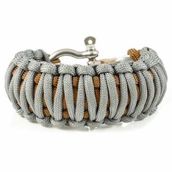 Paracord Herre Armbånd Steel Grå/Brun