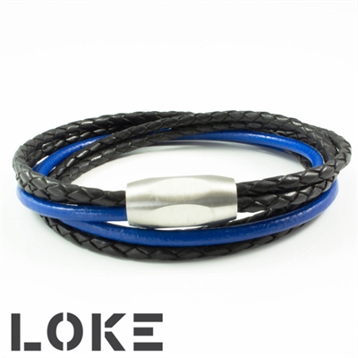 Loke Læder Armbånd "Blue"