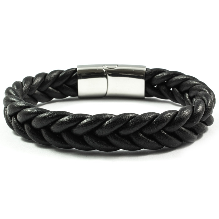 herre armbånd sort læder herre armbånd sort læder