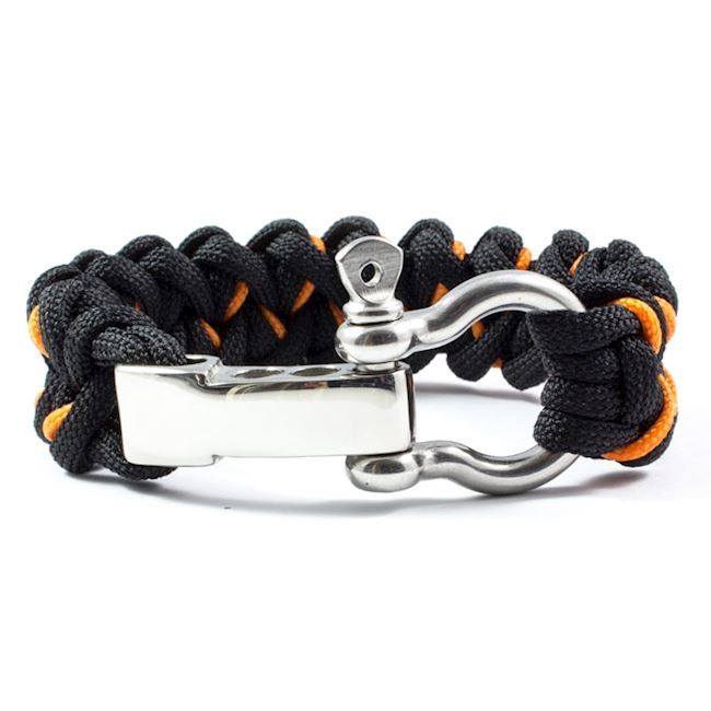 Paracord Armbånd Steel Black Orange