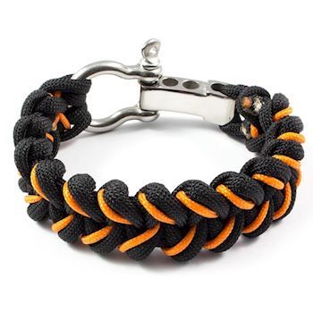 Paracord Armbånd Steel Black Orange