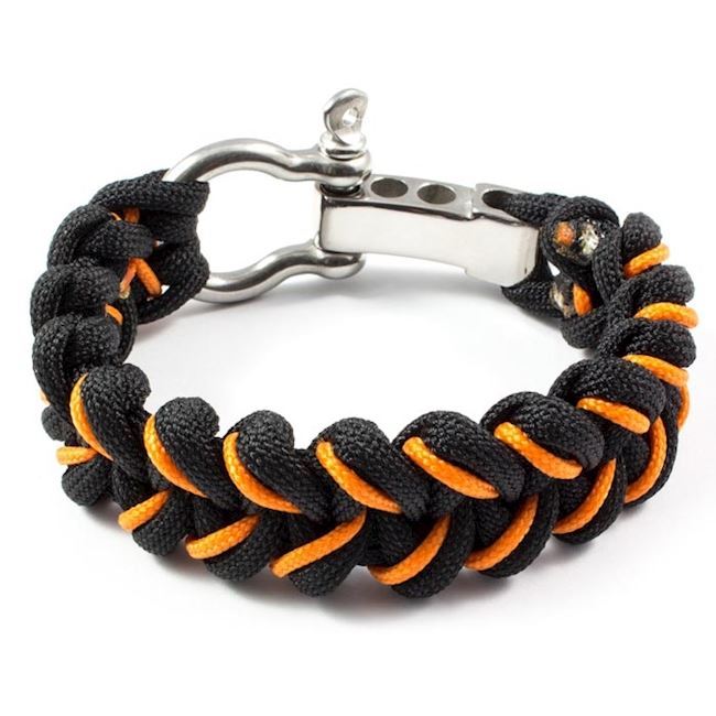 Paracord Armbånd Steel Black Orange