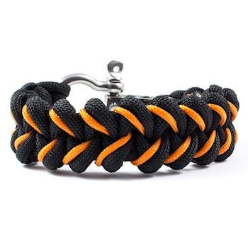 Paracord Armbånd Steel Black Orange