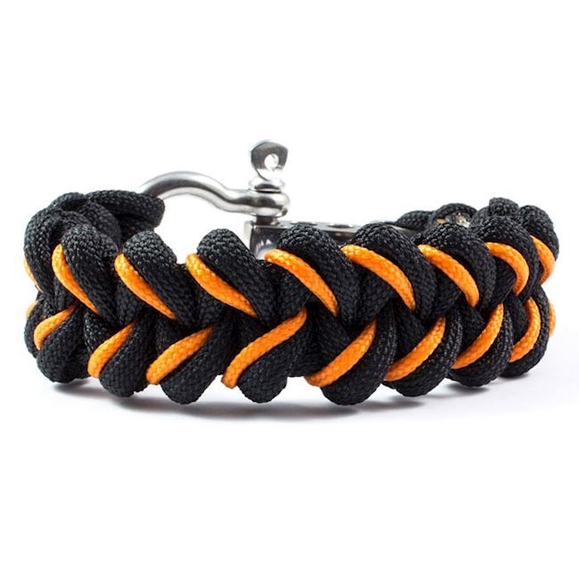 Paracord Armbånd Steel Black Orange