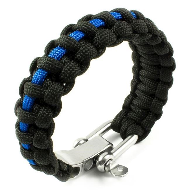 Paracord Armbånd Stainless Steel Blå