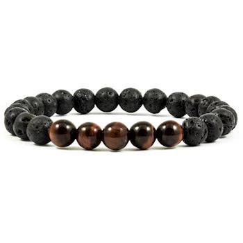 Armbånd Lava Sten & Rød Tiger Eye