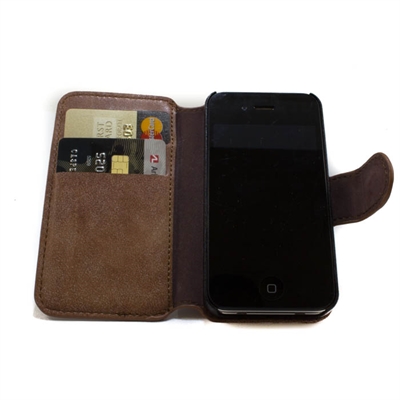 Brunt læder cover passer til IPhone 6 og Samsung Galaxy S5