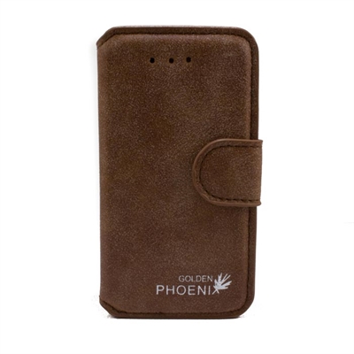 Brunt læder cover passer til IPhone 6 og Samsung Galaxy S5