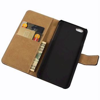 Brun Iphone wallet læder passer til Iphone 6