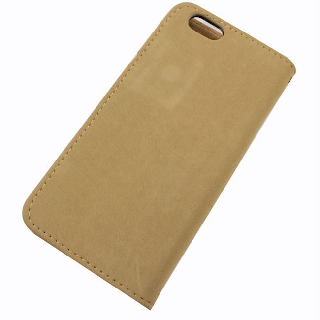 Blødt Læder Cover Beige iPhone 6/6+